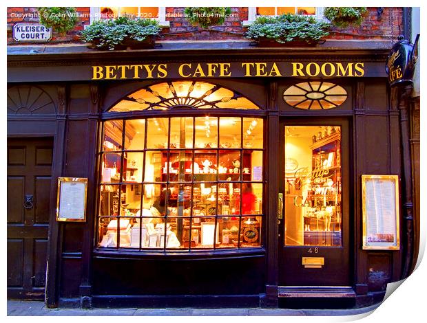 Bettys Tea Room - Stonegate York Print by Colin Williams Photography