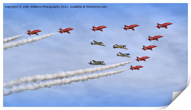 Red Arrows And Eagle Squadron Duxford 2013 Print by Colin Williams Photography