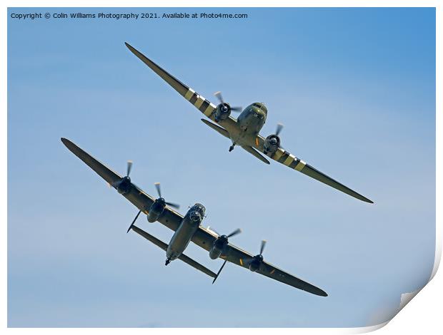 The BBMF Lancaster and DC3 Dakota  2 Print by Colin Williams Photography