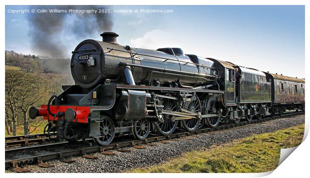 45212 Black 5 Steam Engine 2 Print by Colin Williams Photography