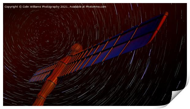 Abstract The Angel of the North Star Trails  Print by Colin Williams Photography
