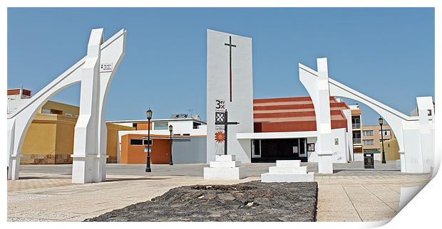 Corralejo Church Fuerteventura Print by Tony Murtagh