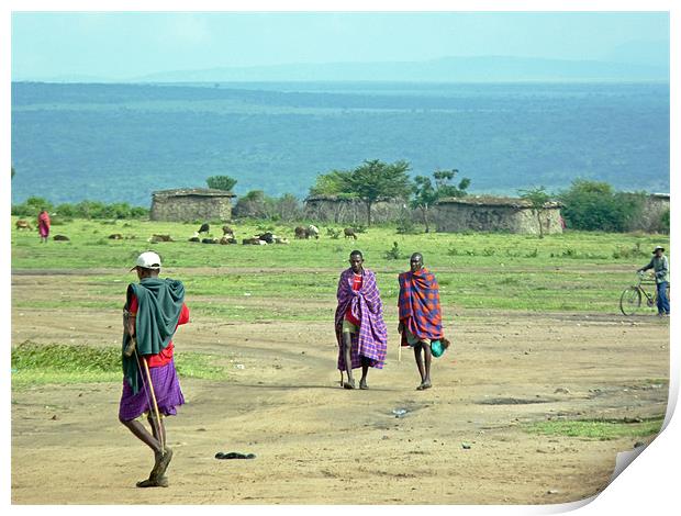 Masai Village Kenya Print by Tony Murtagh