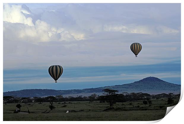 Balloons above Serengeti. Print by Tony Murtagh