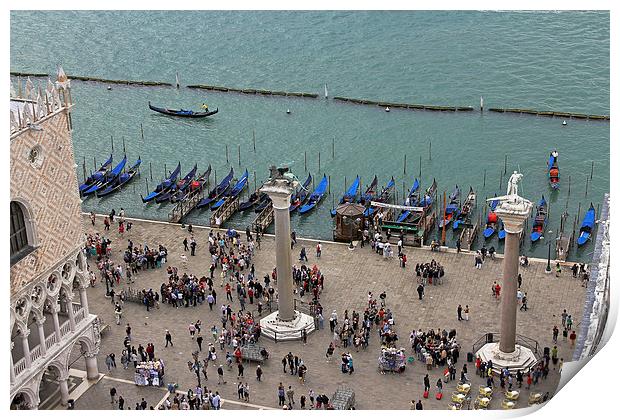 Gondolas on Canale di San Marco Print by Tony Murtagh