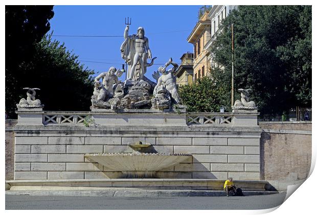 Fontana del Nettuno  Print by Tony Murtagh