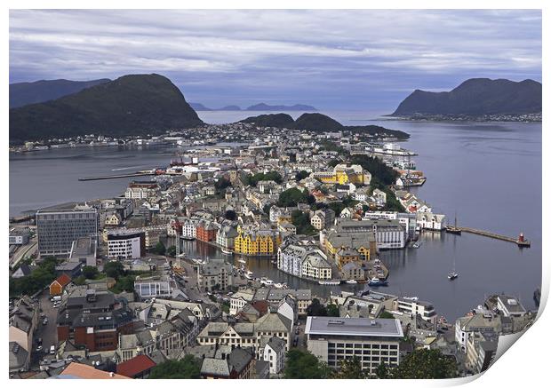 Alesund from Above Print by Tony Murtagh