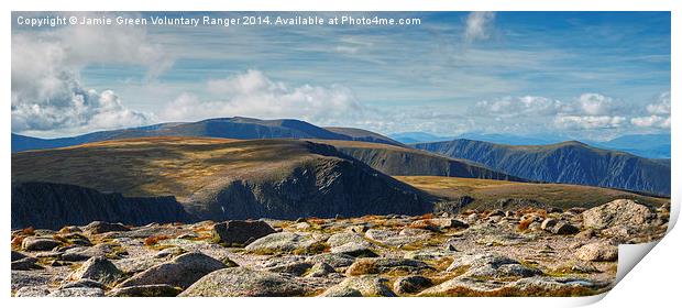  The View West From Cairngorm Print by Jamie Green