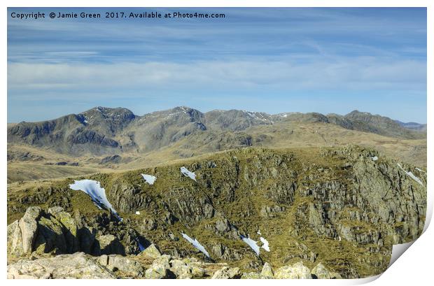 The Scafell Range Print by Jamie Green