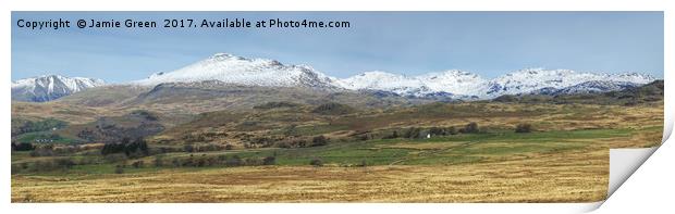 The Lakeland Fells From Birker  Print by Jamie Green