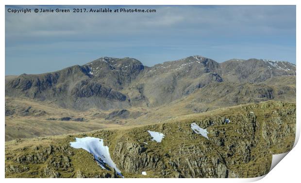 The Scafell Range Print by Jamie Green