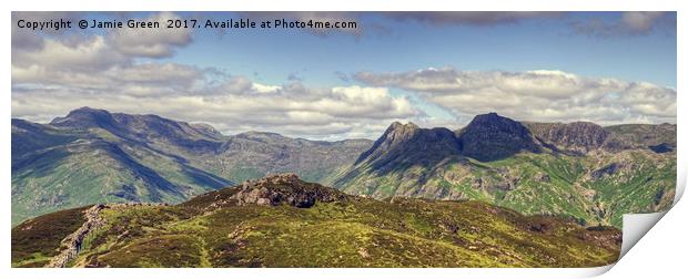 Langdale Skyline Print by Jamie Green