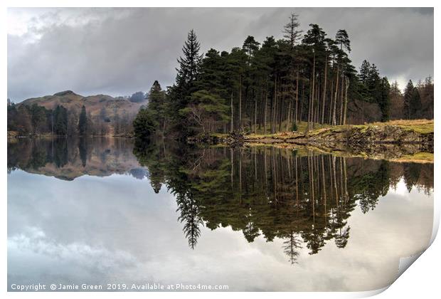 Reflections in Tarn Hows Print by Jamie Green