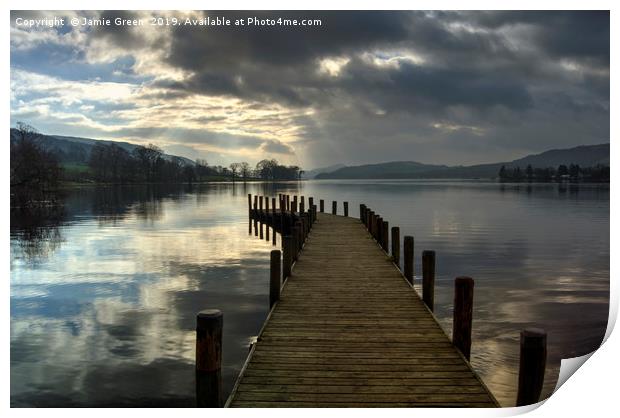 Monk Coniston Jetty Print by Jamie Green