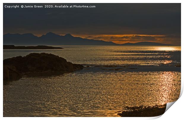 A Hebridean Sunset Print by Jamie Green