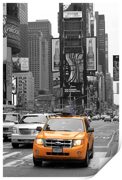 New York Taxi Print by Danny Thomas