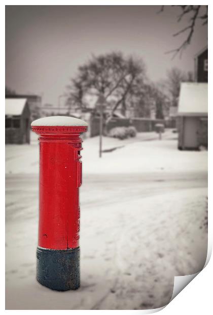 Winter Post Box Print by Castleton Photographic