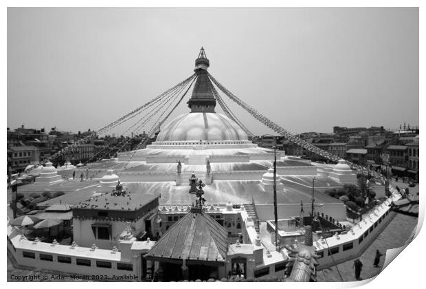 Boudhanath Stupa - Kathmandu - Nepal Print by Aidan Moran