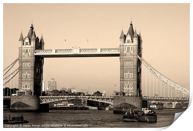 The Iconic Tower Bridge, London, England  Print by Aidan Moran
