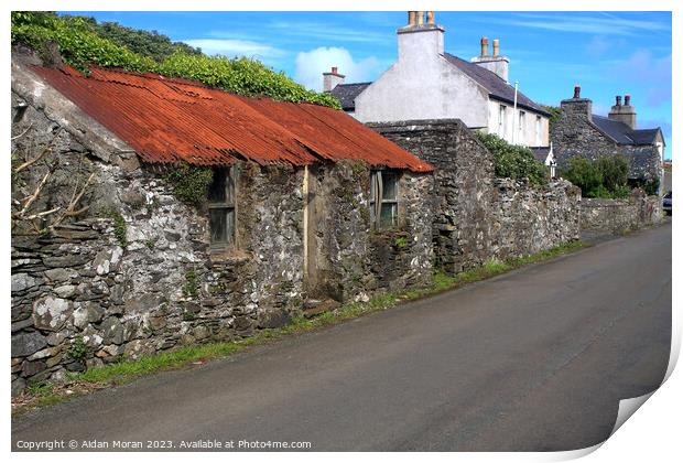 Old Stone House on a Country Road Print by Aidan Moran