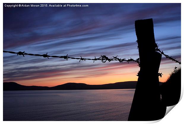  Barbed Wire Sunset  Print by Aidan Moran