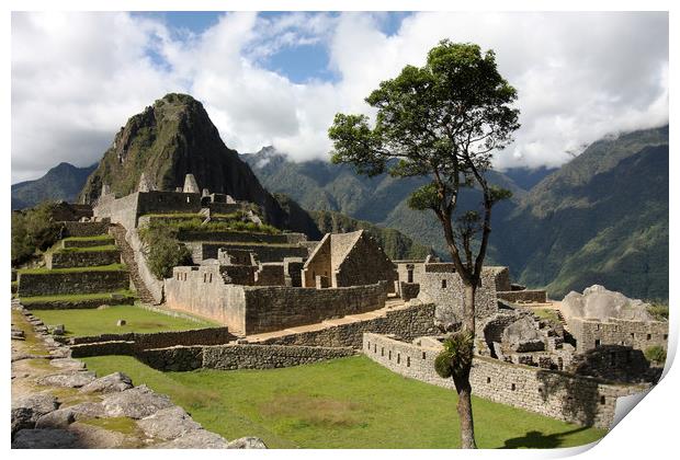 Central Plaza At Machu Picchu   Print by Aidan Moran