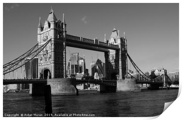 Tower Bridge on the River Thames, London, England  Print by Aidan Moran