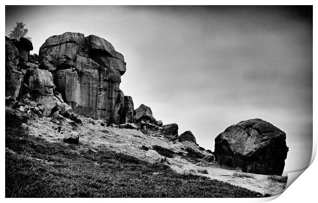 Cow and Calf rocks Print by David McCulloch