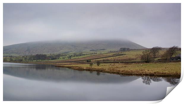 Hazy Pendle Panorama Print by David McCulloch