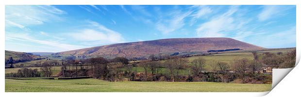 Pendle Countryside Panorama Print by David McCulloch