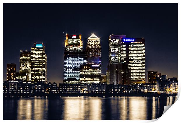 London Skyline at night Print by Ian Hufton