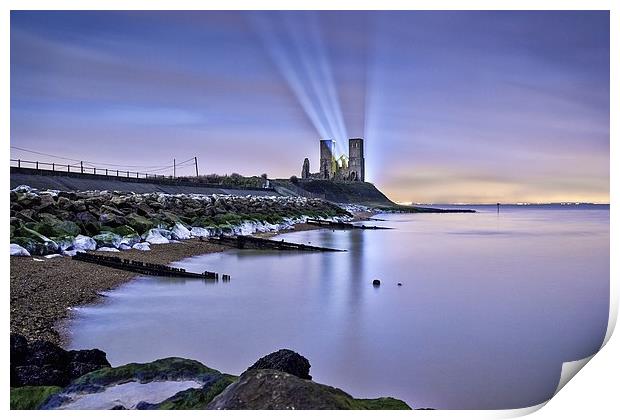 Reculver Towers at Night. Print by Ian Hufton