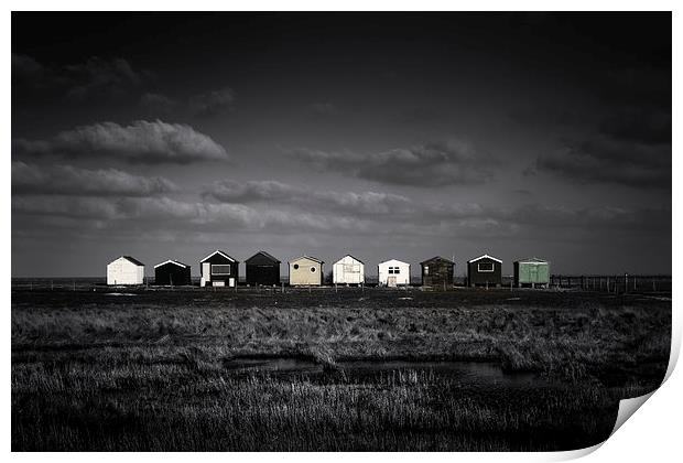  Seasalter Beach Huts Print by Ian Hufton