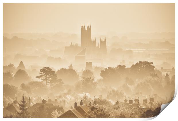 Canterbury Through The Mist Print by Ian Hufton