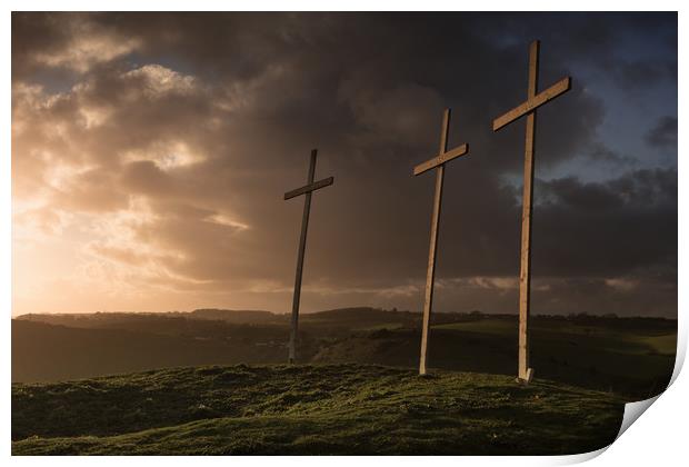 Folkestone Crosses Print by Ian Hufton