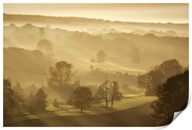 The downs in Autumn Print by Ian Hufton
