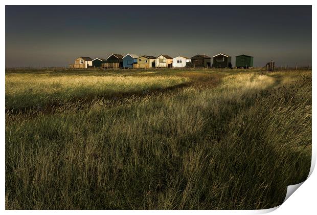 Seasalter Beach Huts Print by Ian Hufton