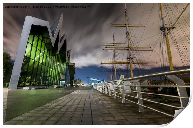 Glasgow's Riverside Museum by Night Print by John Hastings