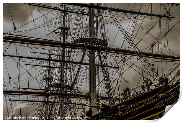 The Marvelous Ropes of Cutty Sark Print by John Hastings