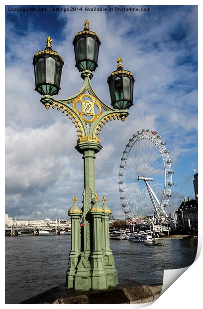 London's Iconic Landmarks Print by John Hastings