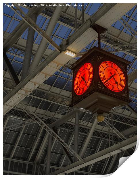  Central Station Clock Print by John Hastings