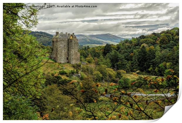 Neidpath Castle: A Picturesque Scottish Landscape Print by John Hastings
