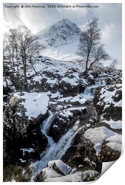 The Winter Majesty of Buachaille Etive Mhor Print by John Hastings