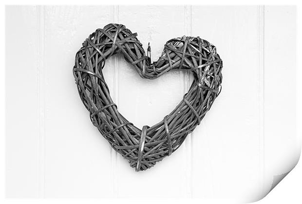 Willow Heart Print by Helen Northcott