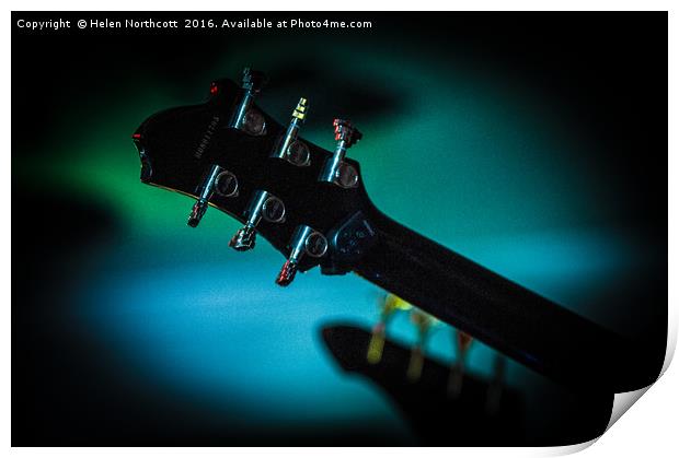 Guitar Head Print by Helen Northcott