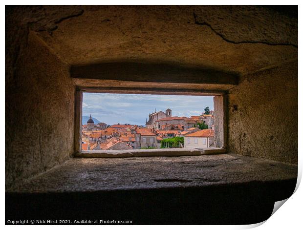 Letterbox View of Dubrovnik Print by Nick Hirst