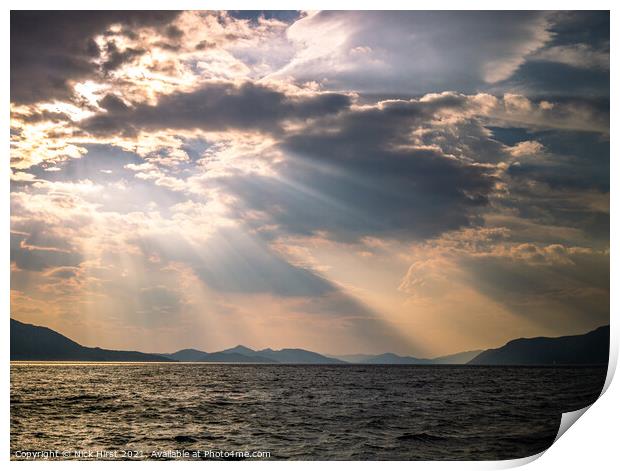 Sunbeams over the Water Print by Nick Hirst