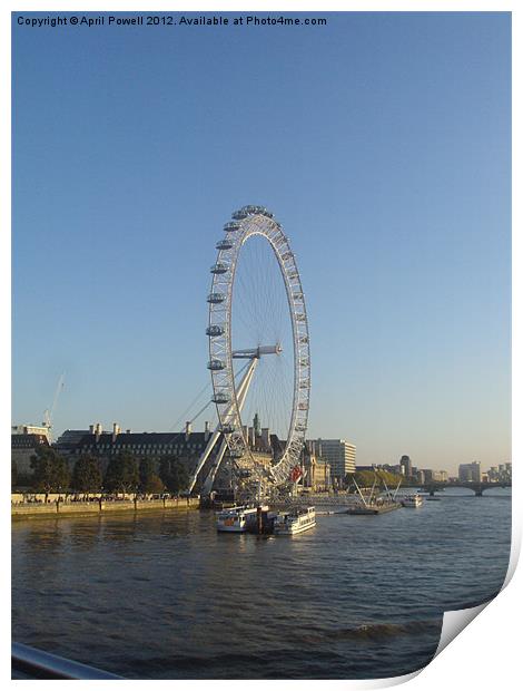 the london eye Print by April Powell