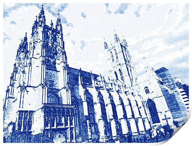 Canterbury Cathedral Print by Adrian        J Thompson