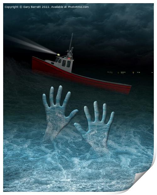 Man Overboard. Print by Gary Barratt